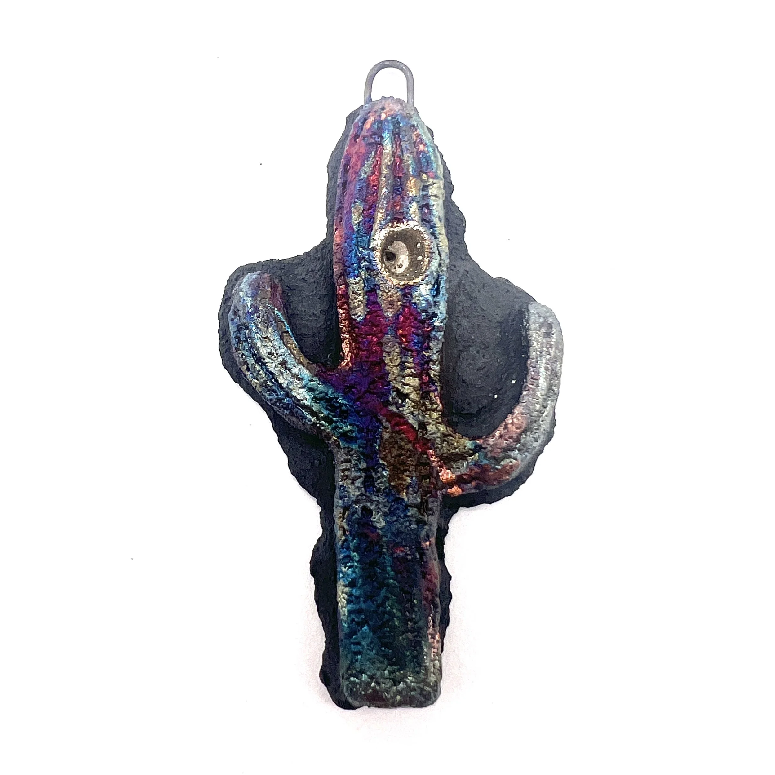 Raku Fold Over Pendant Ceramic Jewelry Supply Handmade by